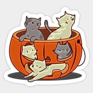 Pumpkin Cats Sticker